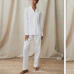 The White Company Classic Cotton PJ SET White Sz M NEW